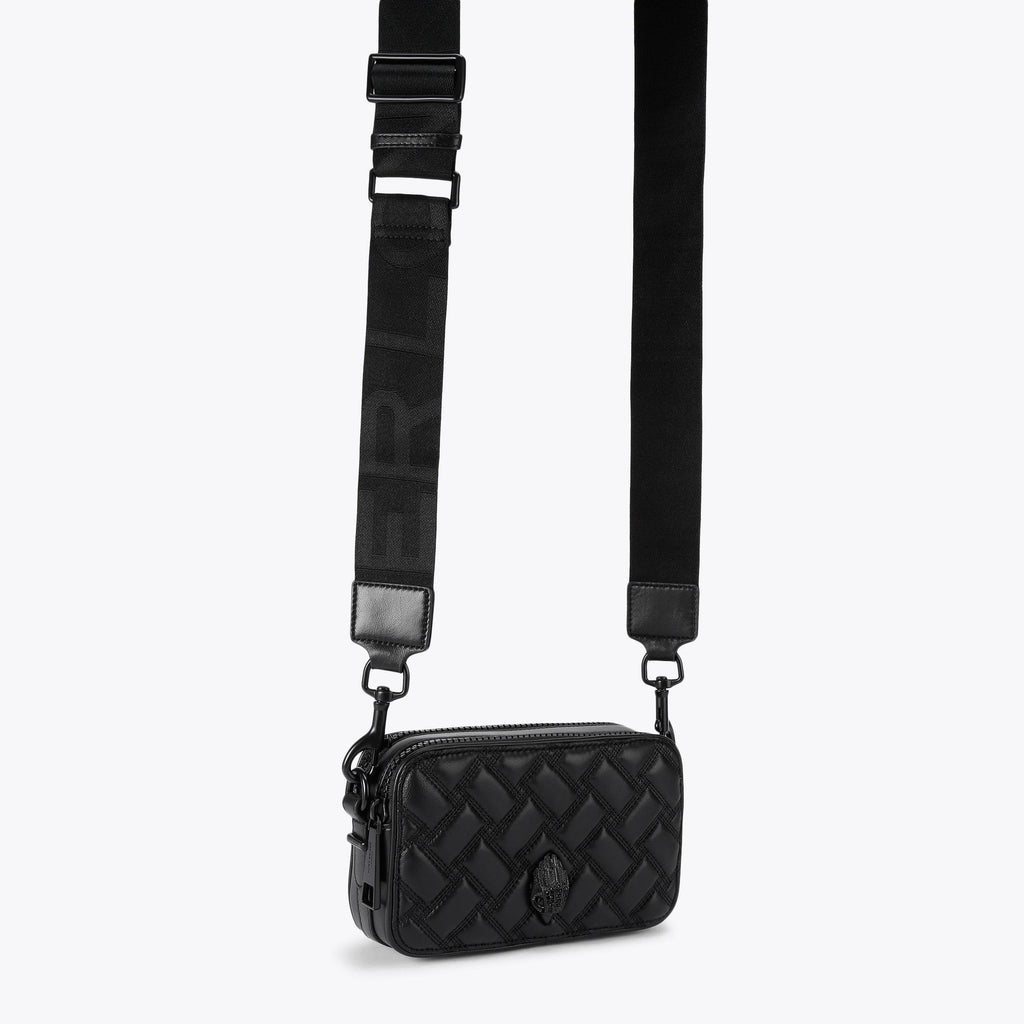Dual Zip Kensington Camera Crossbody Bag in Black