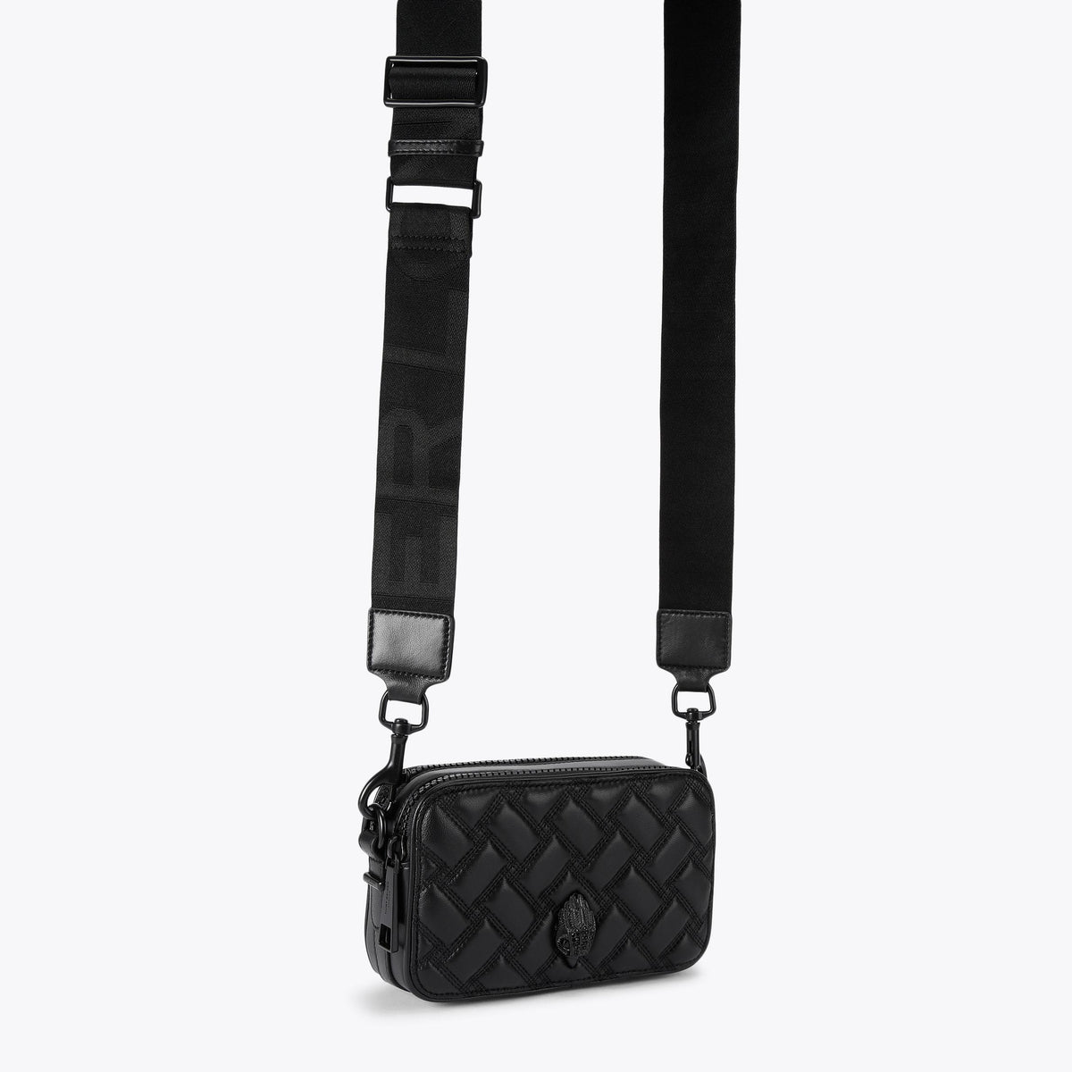 Dual Zip Kensington Camera Crossbody Bag in Black