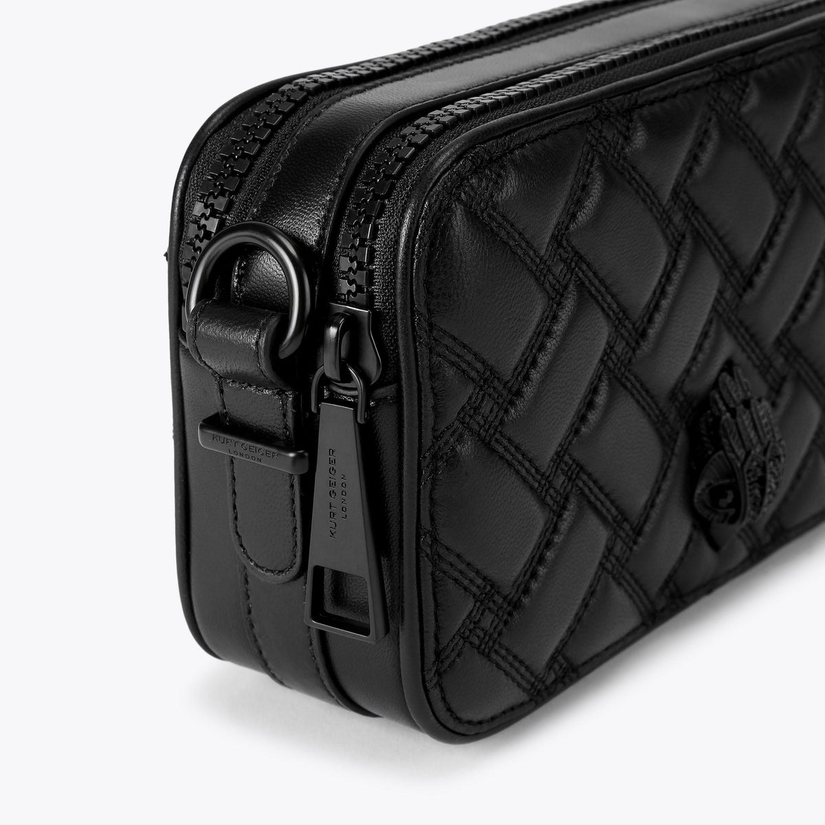 Dual Zip Kensington Camera Crossbody Bag in Black