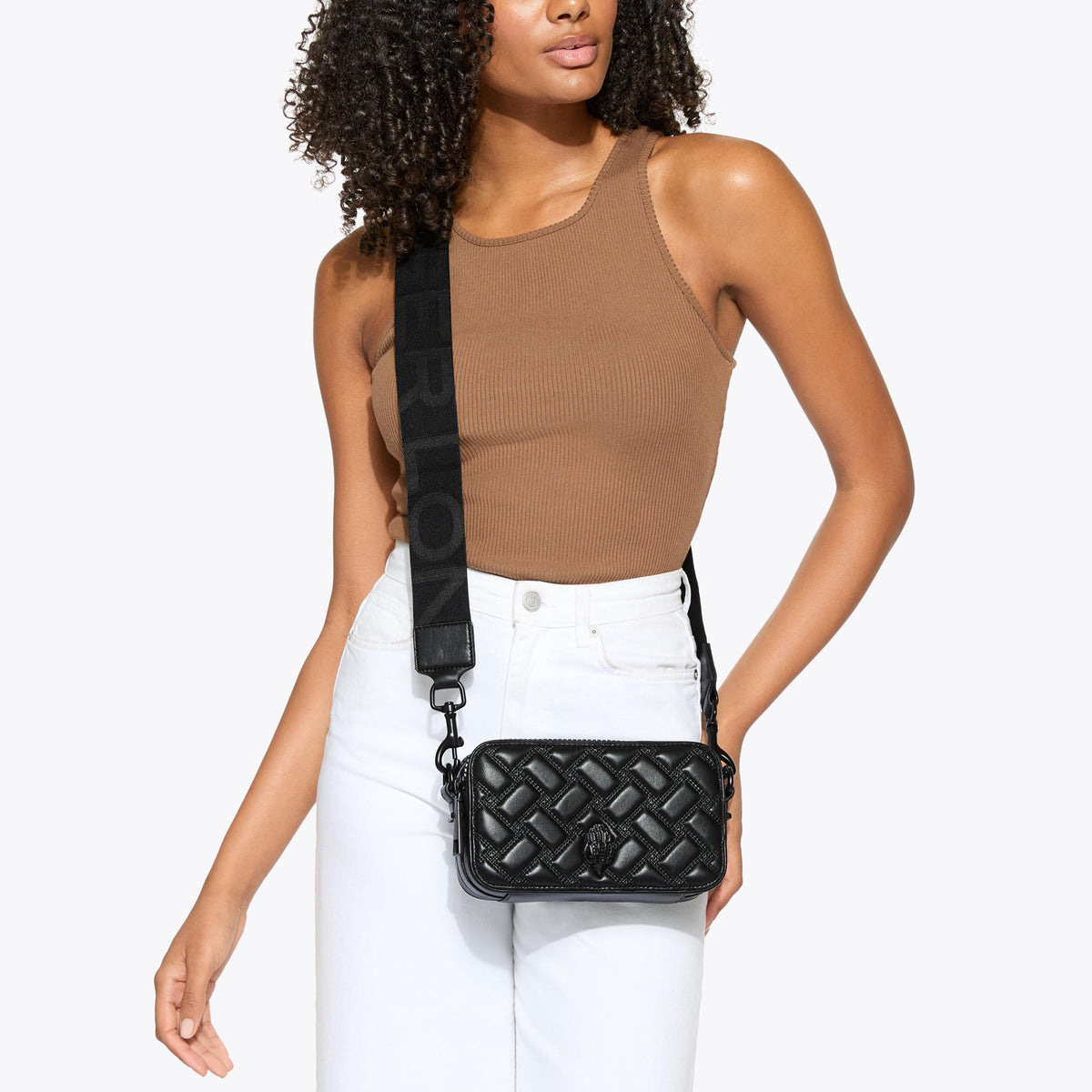Dual Zip Kensington Camera Crossbody Bag in Black