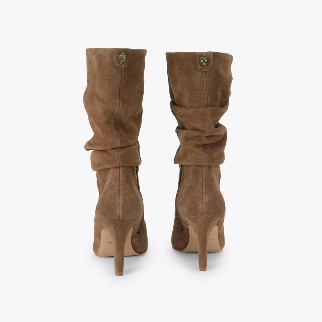 Elizabeth Slouch Boot in Tan Suede