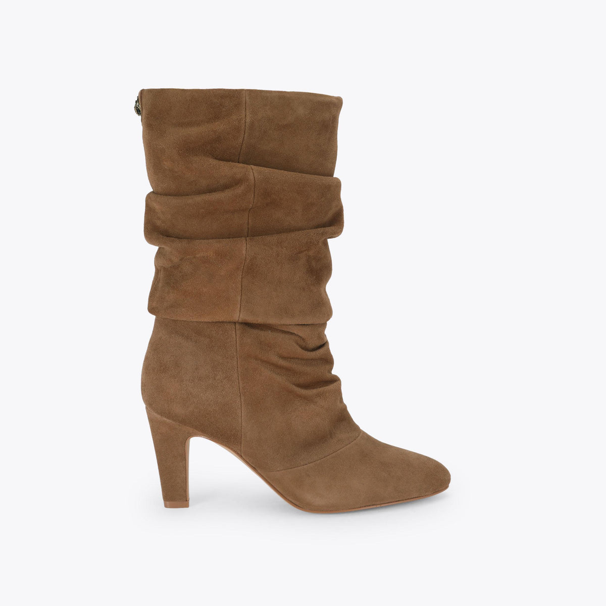 Elizabeth Slouch Boot in Tan Suede