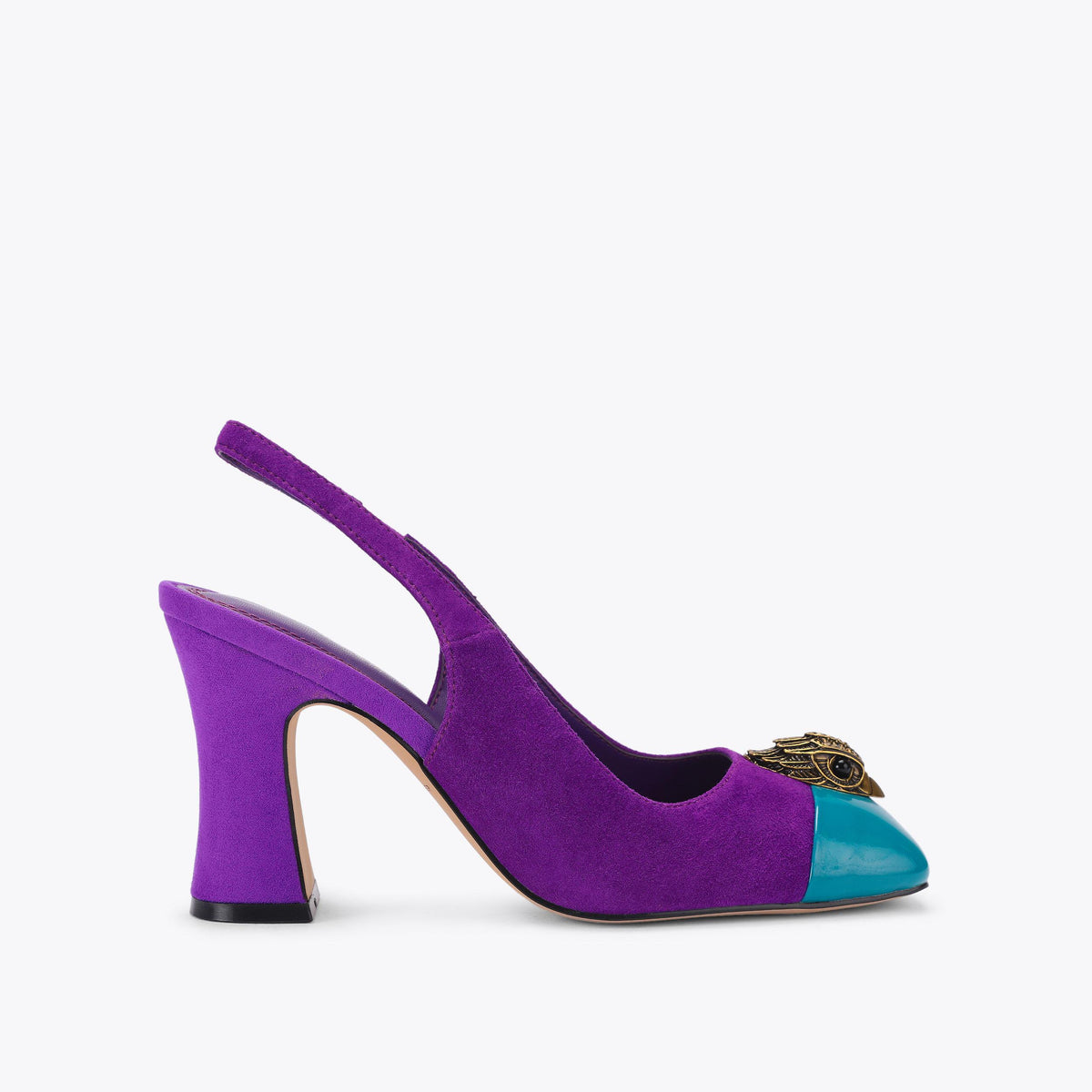 Belgravia Cap-Toe Court Heel in Purple Suede