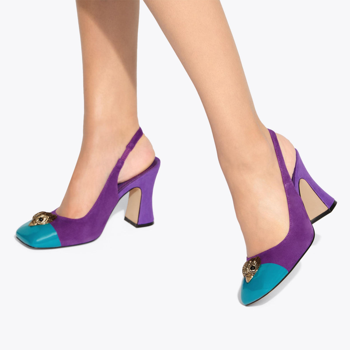Belgravia Cap-Toe Court Heel in Purple Suede