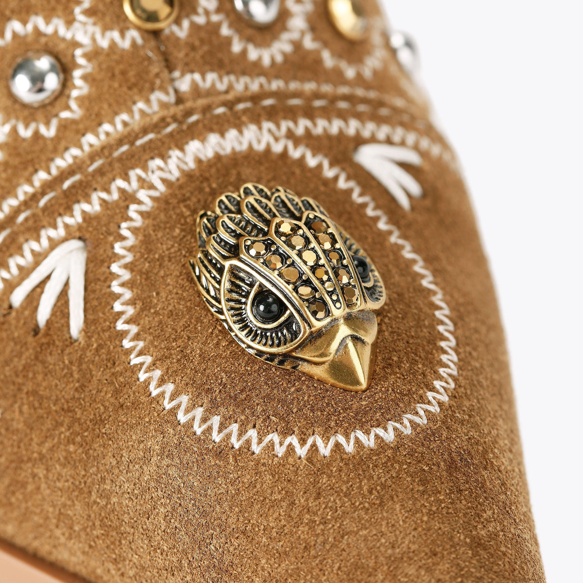 Boho Fold Over Knee Boot in Tan Suede