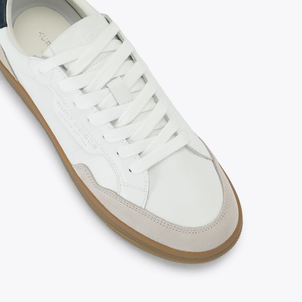 Borough Paneled Sneaker in White Leather