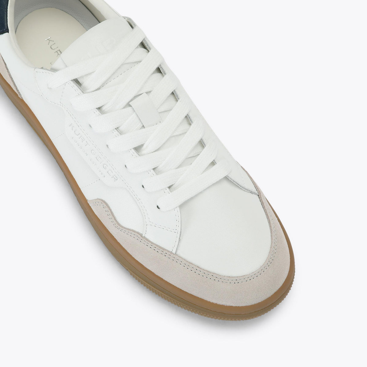 Borough Paneled Sneaker in White Leather