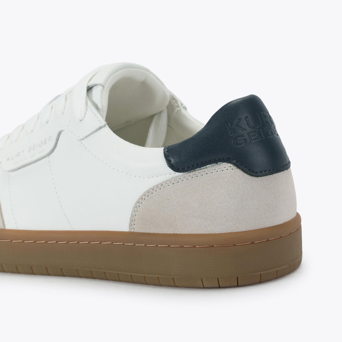 Borough Paneled Sneaker in White Leather