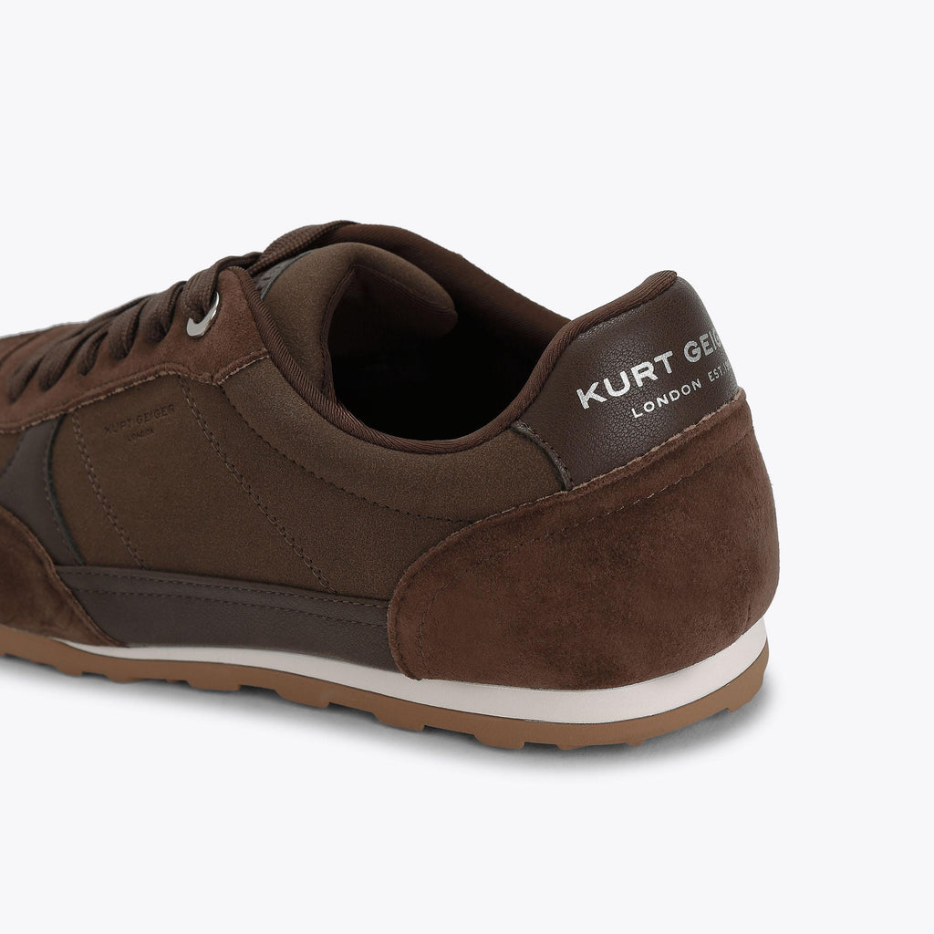 Carlton Low Profile Sneaker in Brown Microsuede
