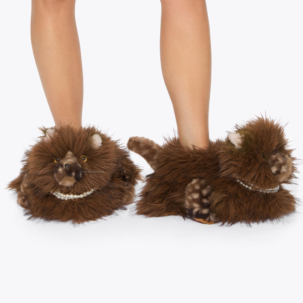 Purr Slippers in Brown