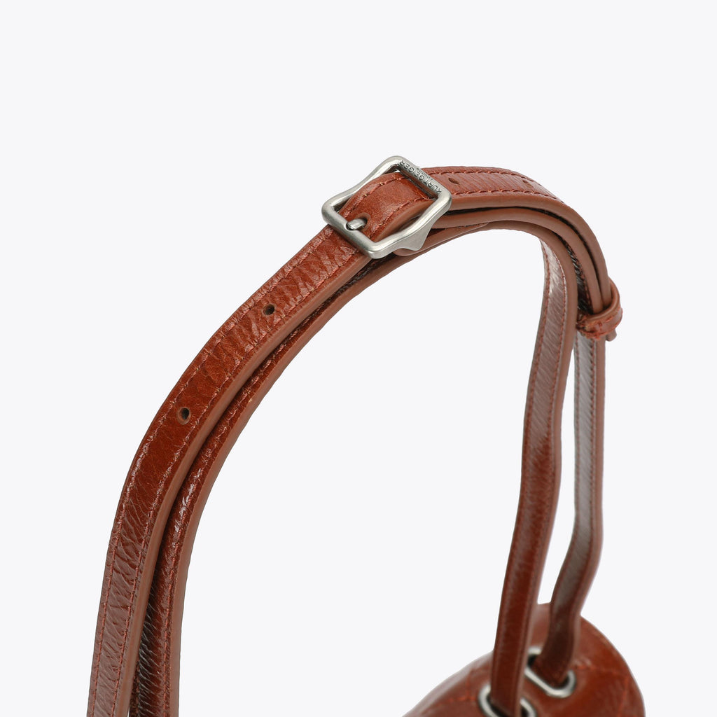 Celia Quilted Flap Shoulder Bag in Tan Patent Leather