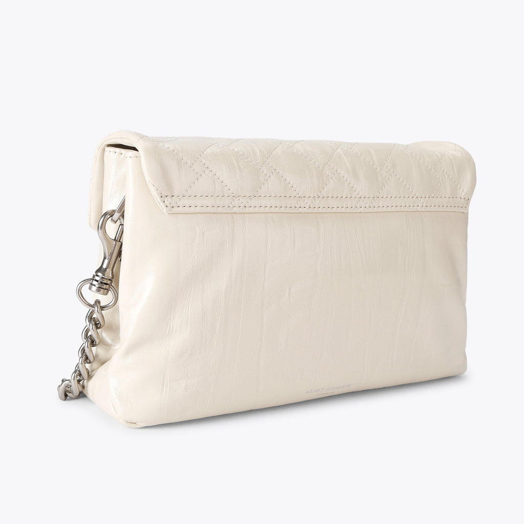 Celia Structured Shoulder Bag in Bone Leather