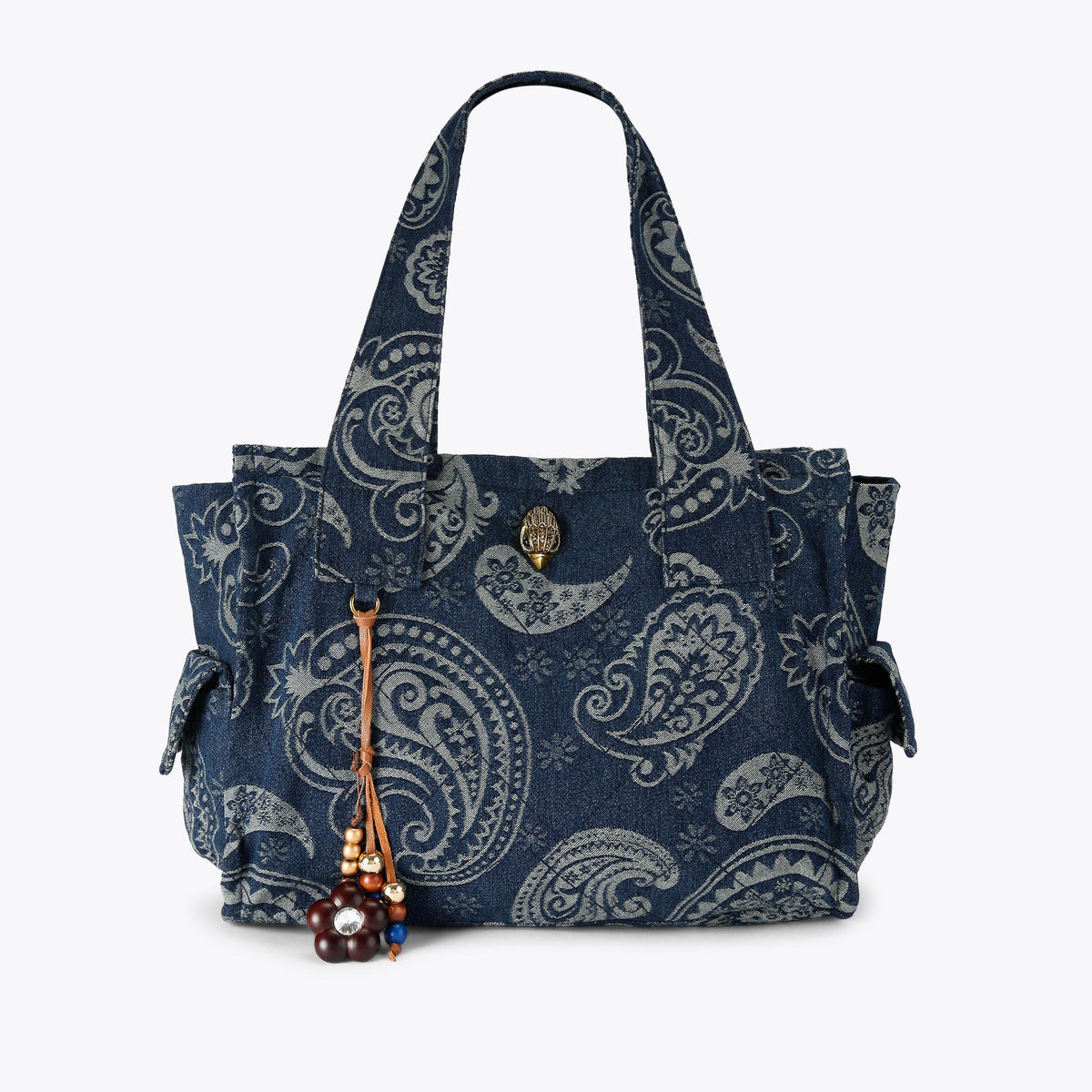 Celia Tote Bag in Blue Paisley Denim