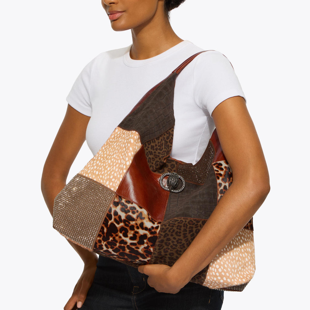 Large Chelsea Slouch Hobo Bag in Patchwork Leather