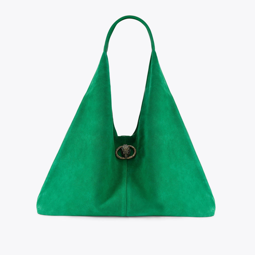 Large Chelsea Slouch Hobo Bag in Green Suede