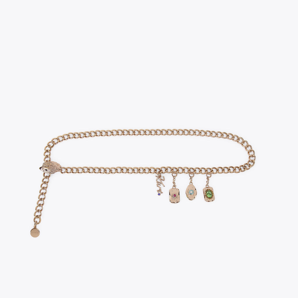 Eagle Pendant Charm Belt in Gold Chain