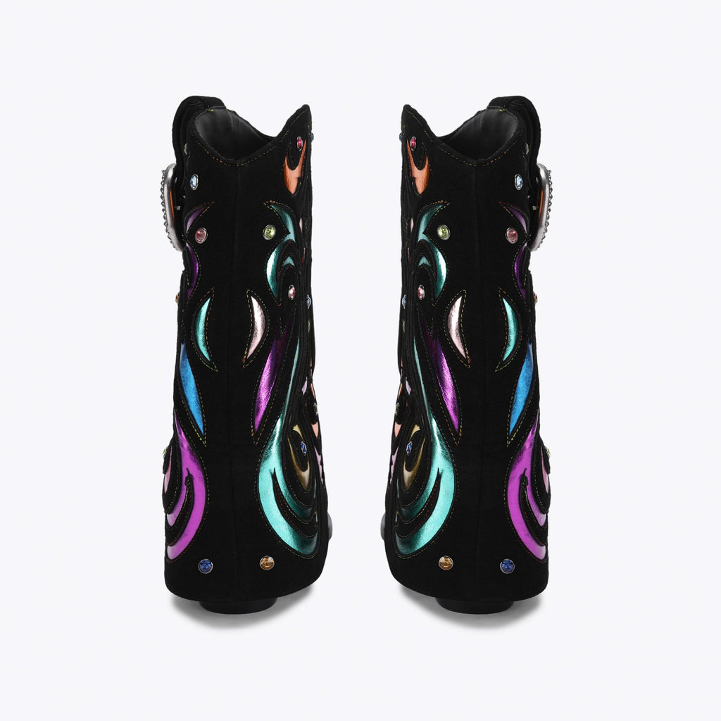 Notting Fold Over Boot in Black Suede