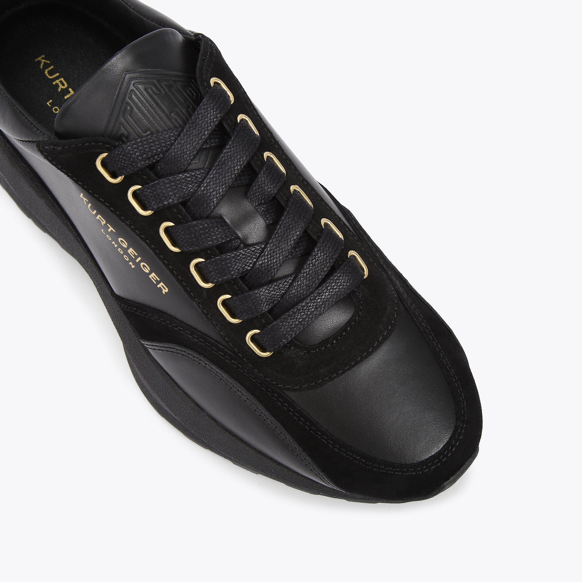 Gaspar Chunky Sole Sneaker in Black Leather