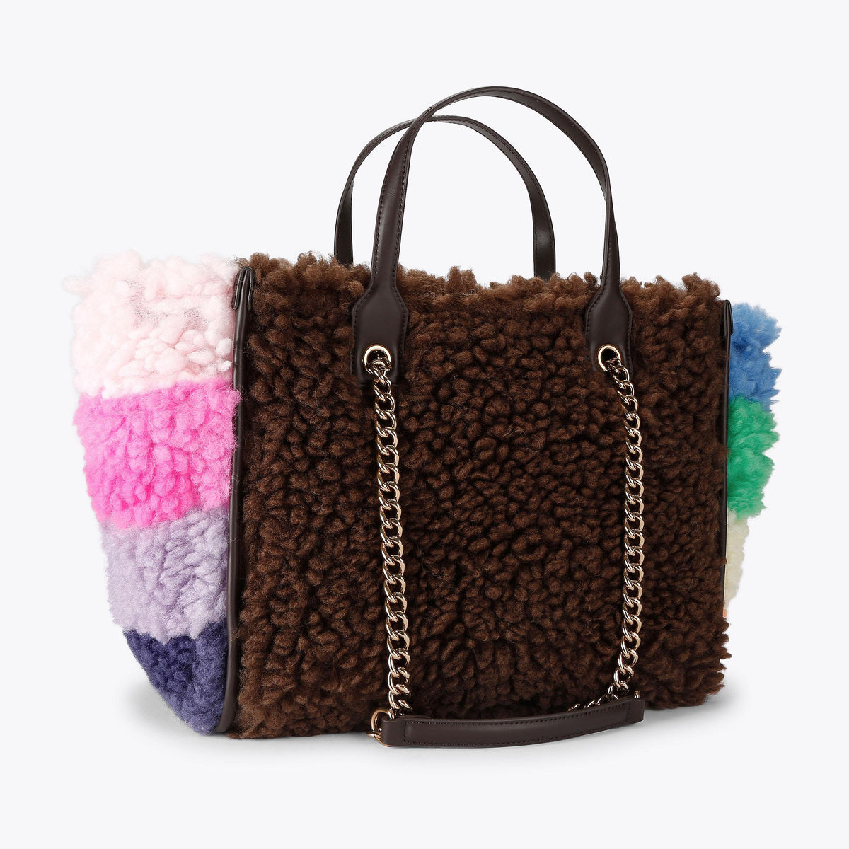Small Hoxton Shopper Tote in Brown Faux Fur
