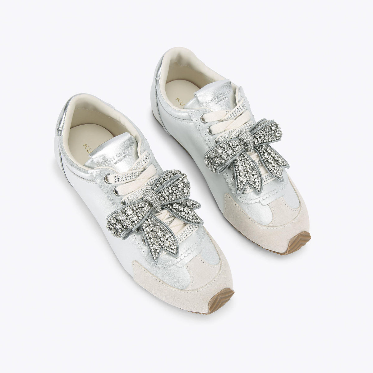 Islington Bow Sneakers in Silver Leather