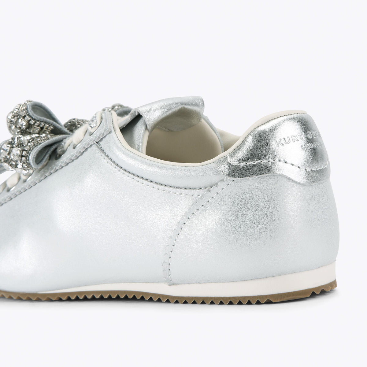 Islington Bow Sneakers in Silver Leather