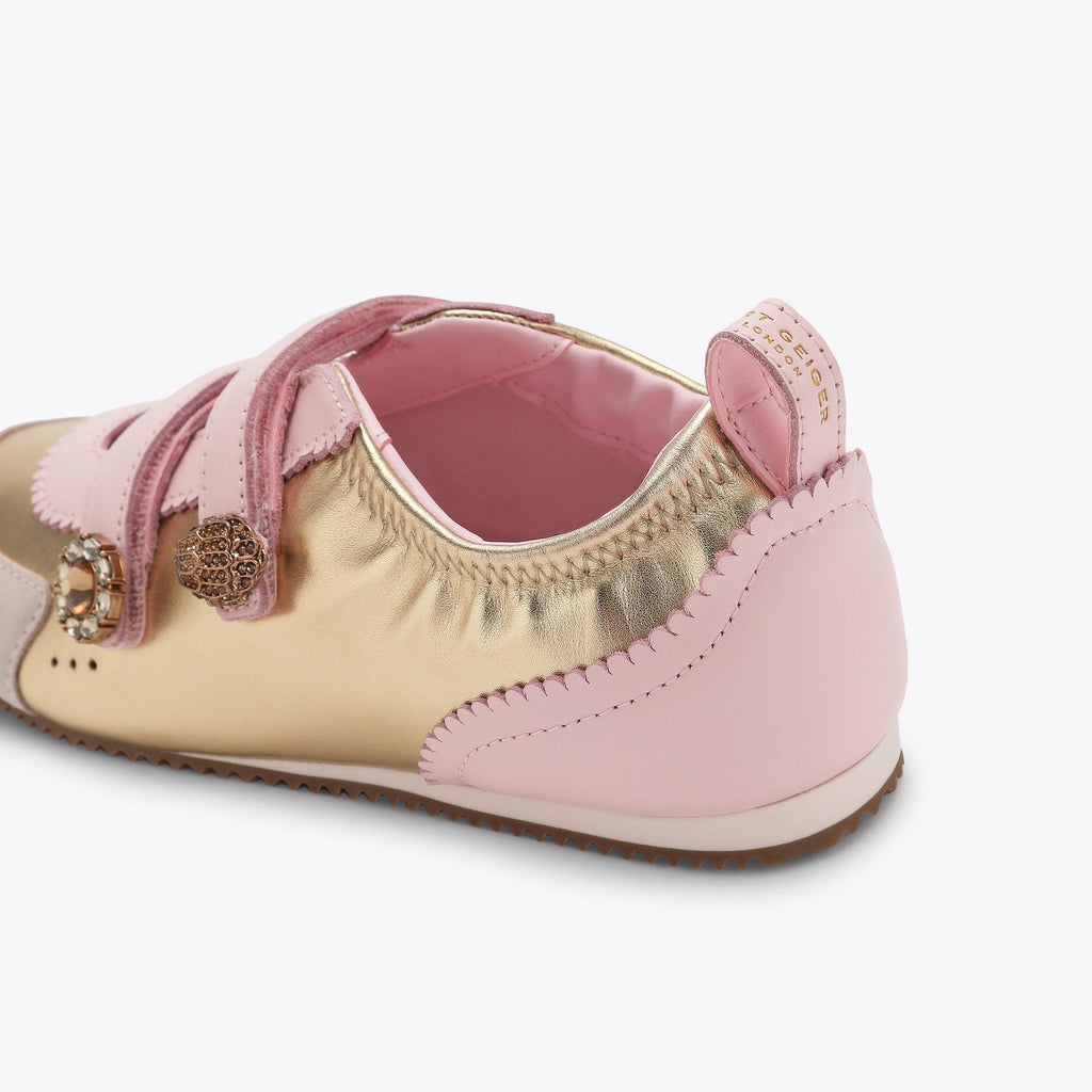 Islington Mary Jane Sneakers in Gold Leather