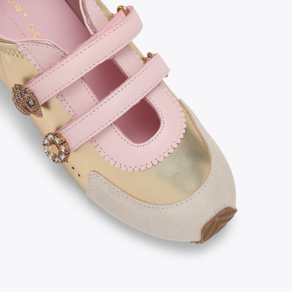 Islington Mary Jane Sneakers in Gold Leather