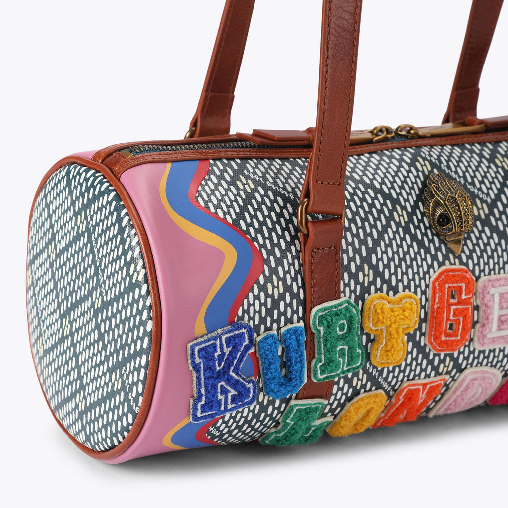 Kensington Barrel Shoulder Bag in Printed Canvas Multicolour