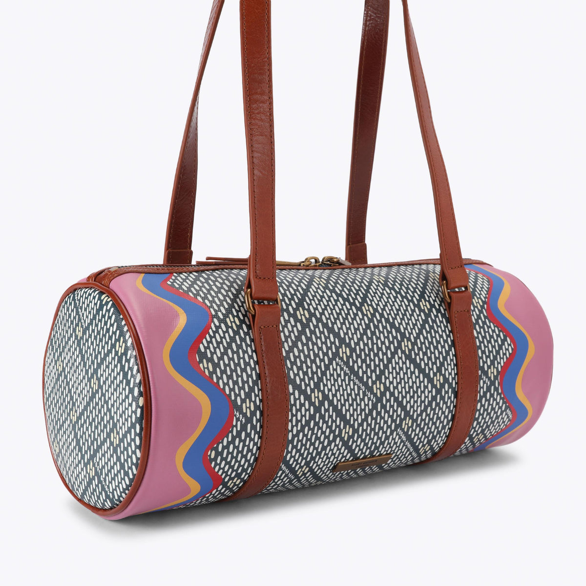 Kensington Barrel Shoulder Bag in Printed Canvas Multicolour
