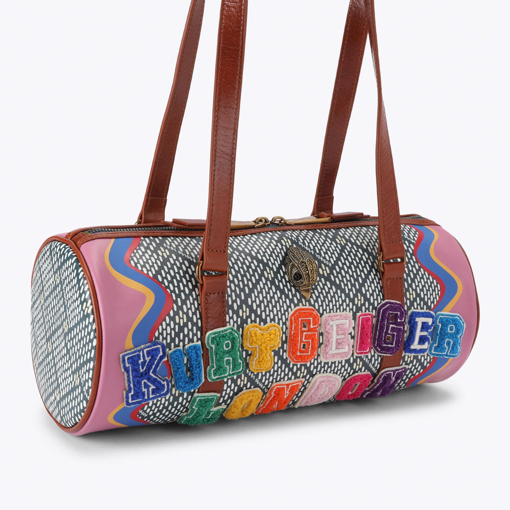 Kensington Barrel Shoulder Bag in Printed Canvas Multicolour