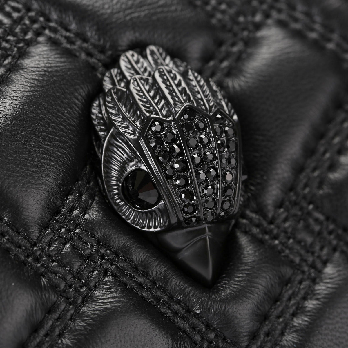 Kensington Drench Bowling Boston Bag in Black Leather