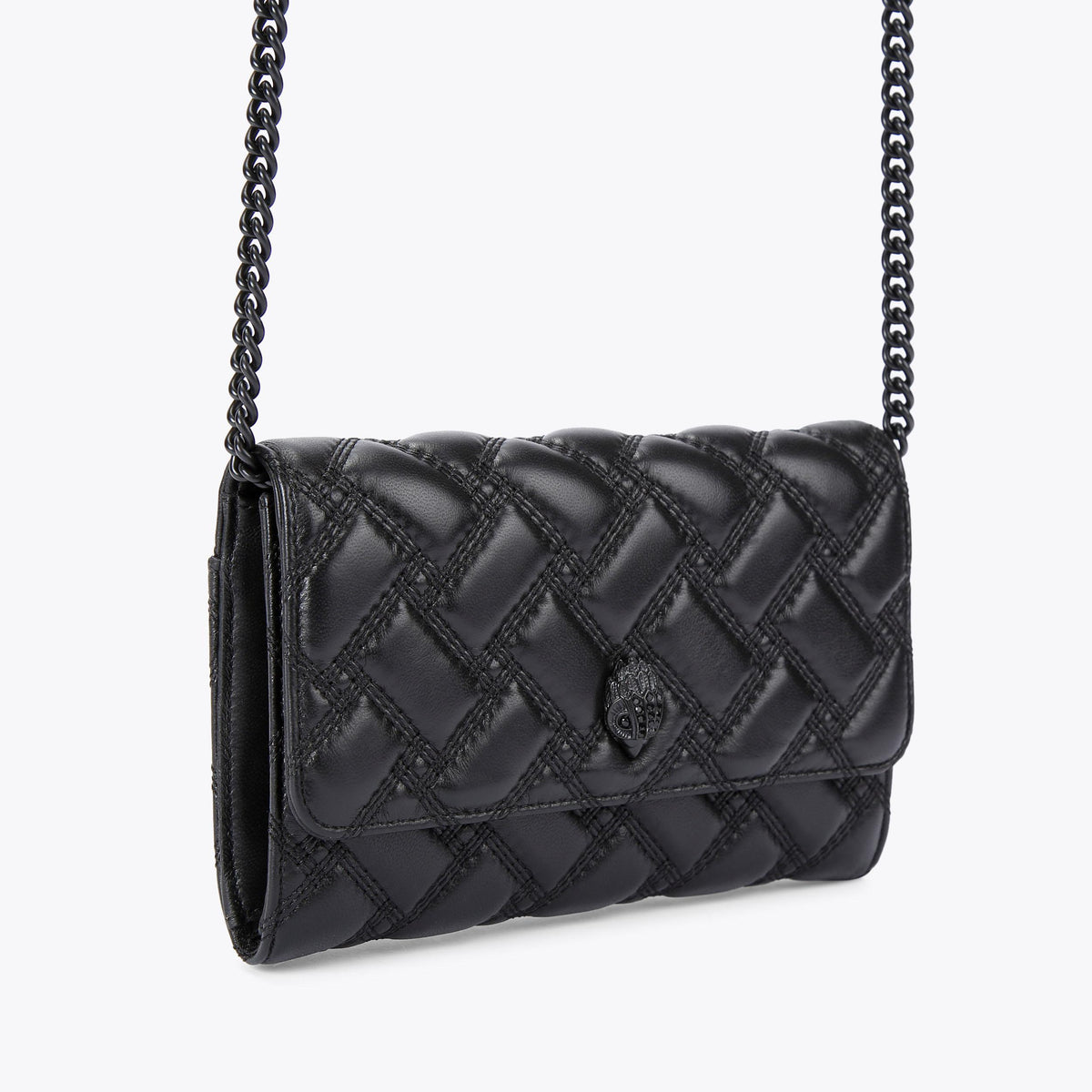 Kensington Drench Wallet On Chain in Black Leather