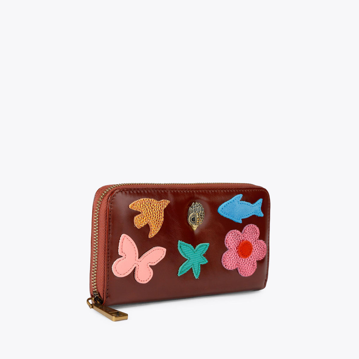 Kensington Kurt Zip Around Wallet in Brown Leather