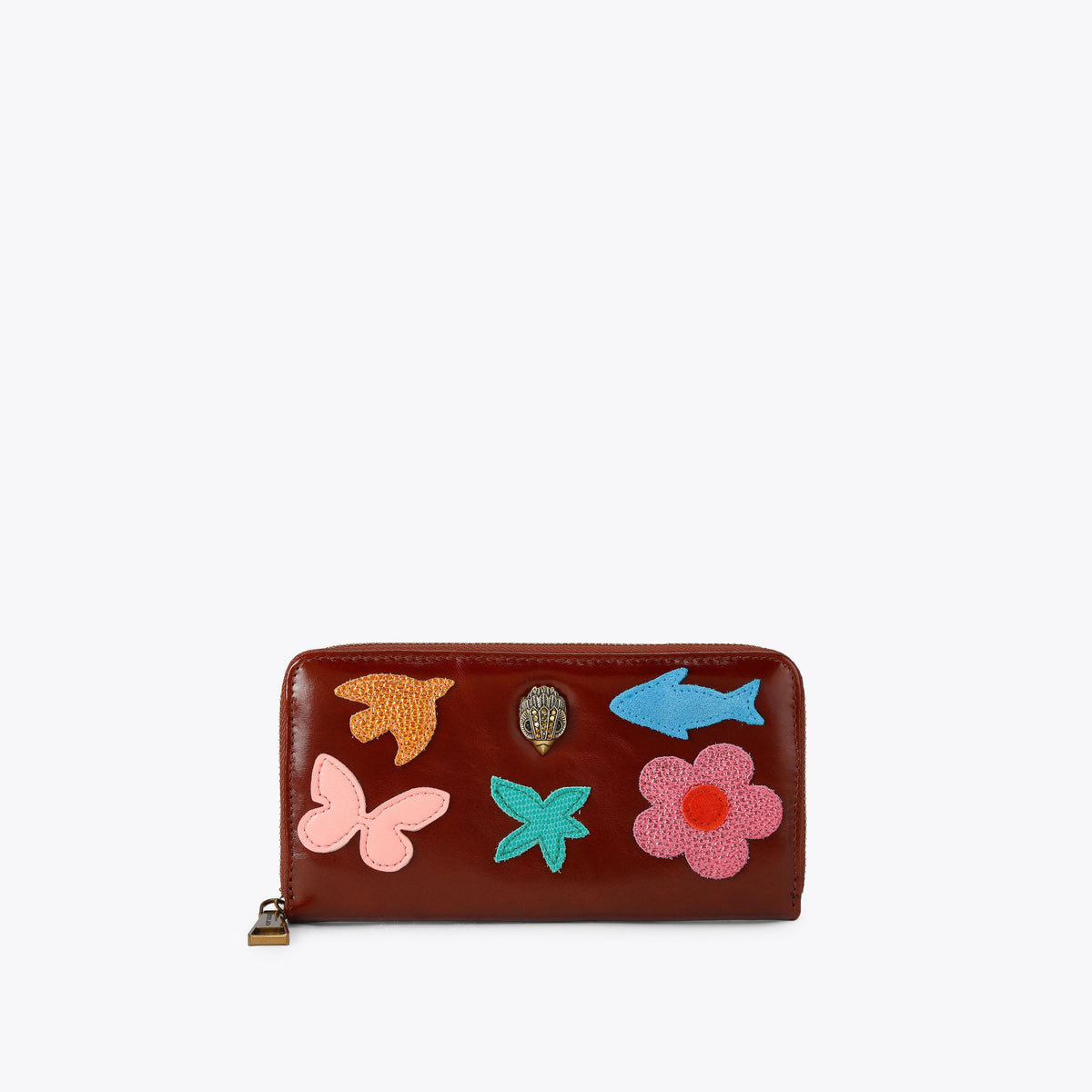 Kensington Kurt Zip Around Wallet in Brown Leather