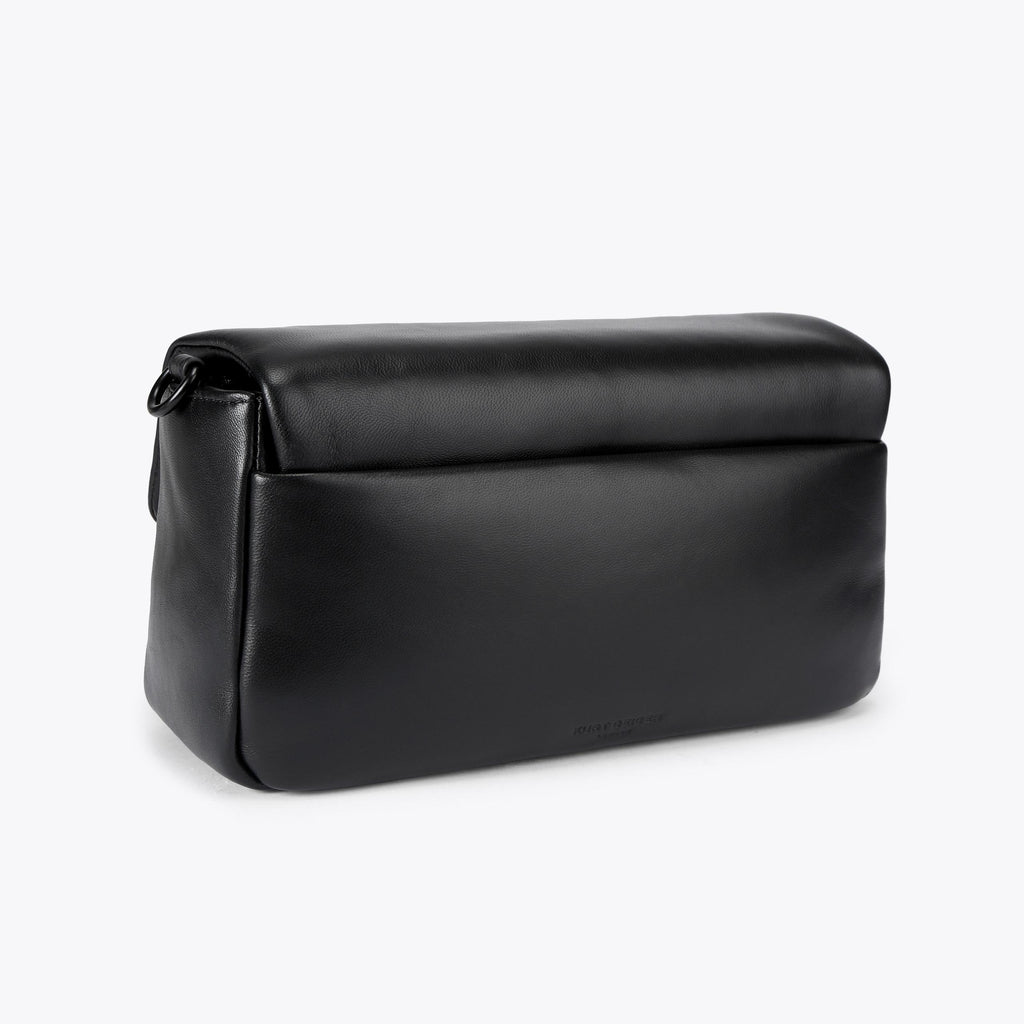 Oxford Shoulder Bag in Black Lambskin Leather