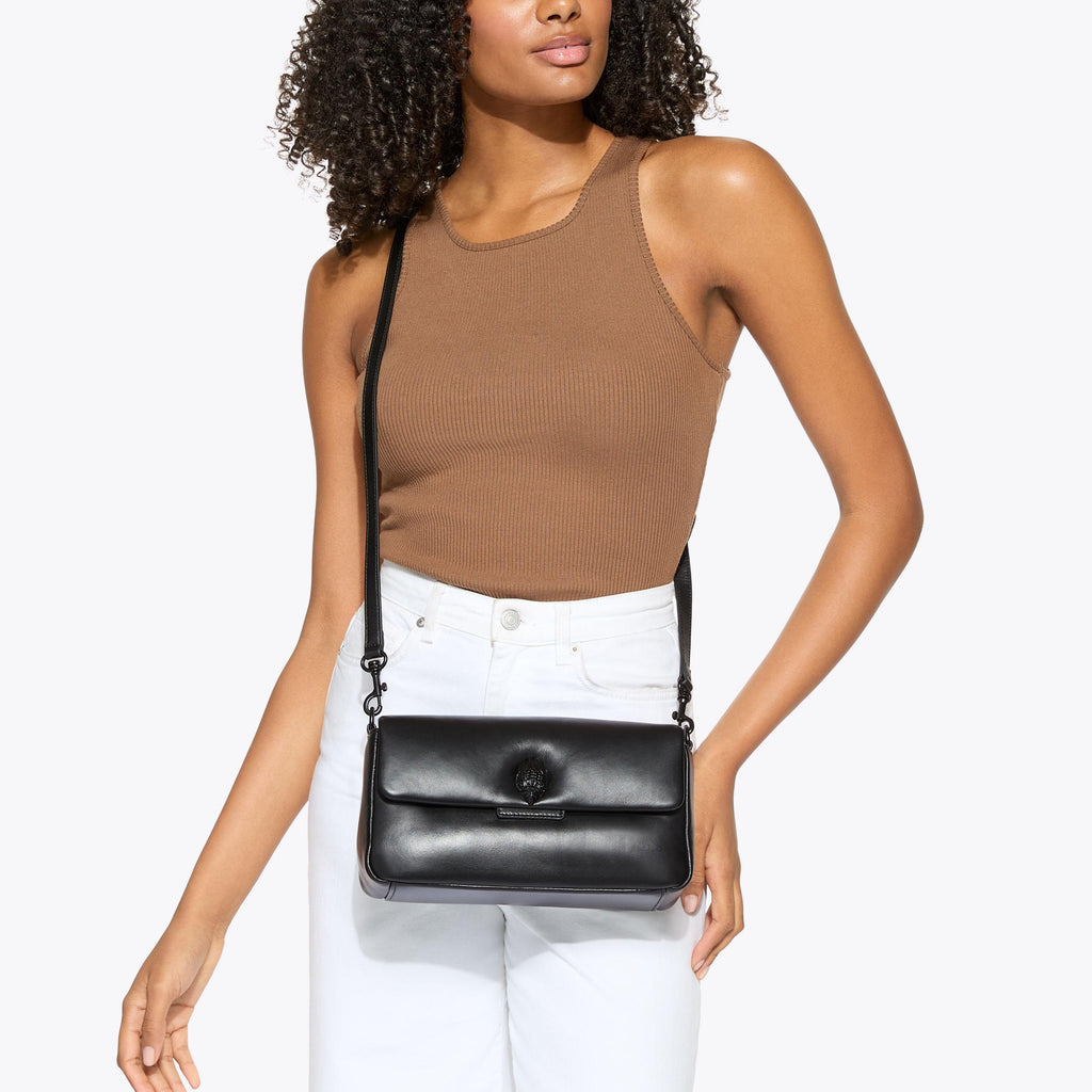 Oxford Shoulder Bag in Black Lambskin Leather