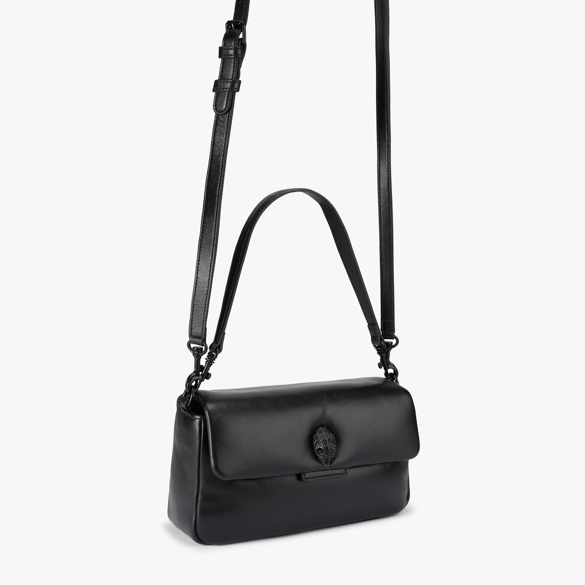 Oxford Shoulder Bag in Black Lambskin Leather