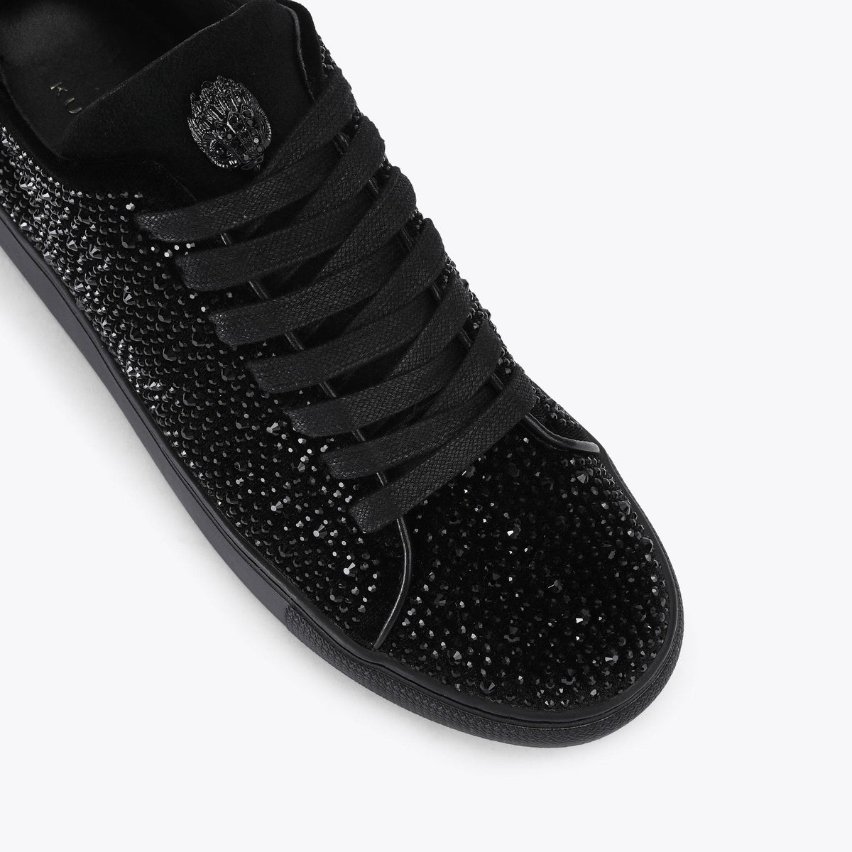 Lennon Crystal Velvet Sneaker in Black