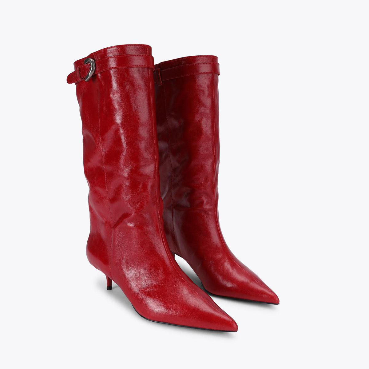 Opera Boot in Red Crinkled Finish