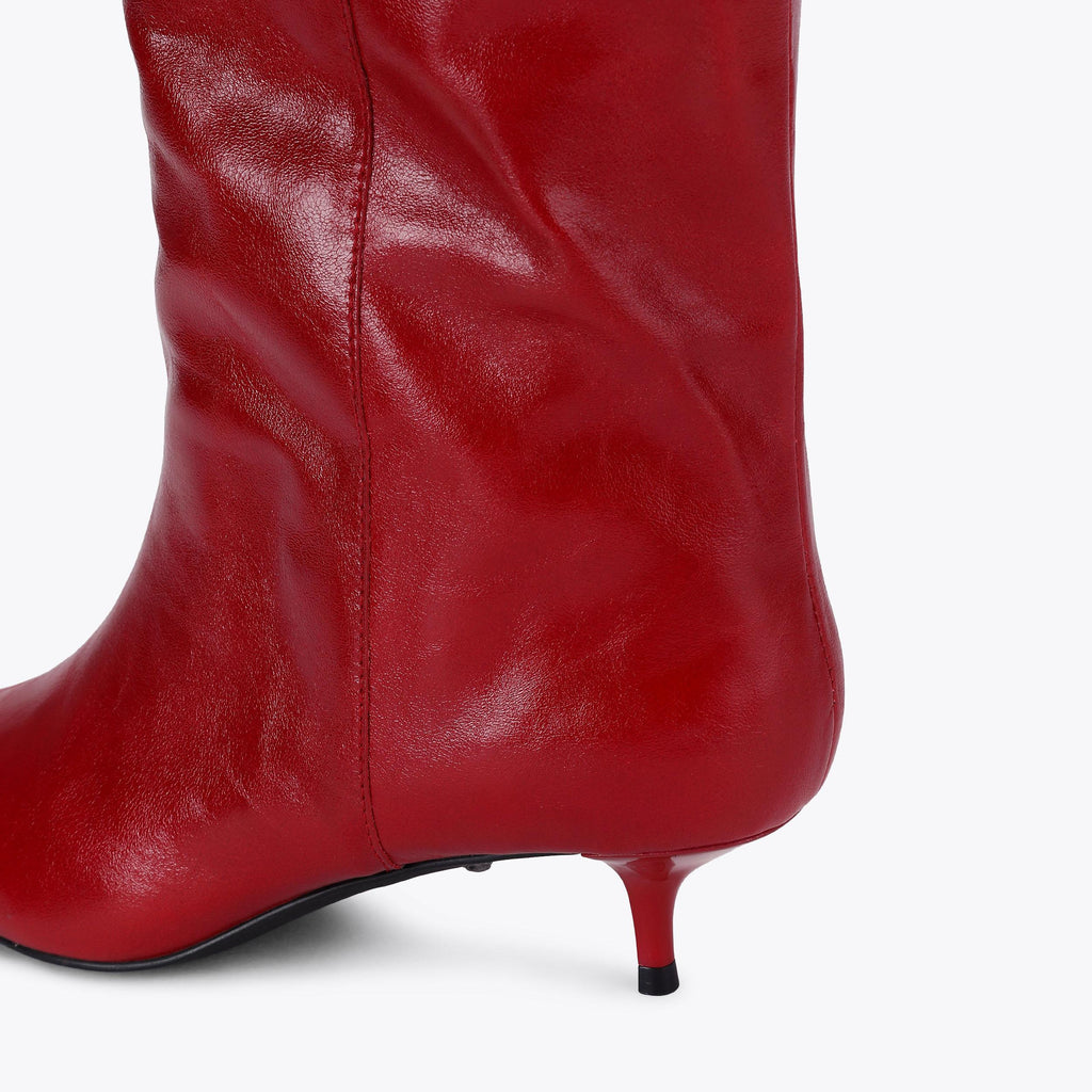 Opera Boot in Red Crinkled Finish
