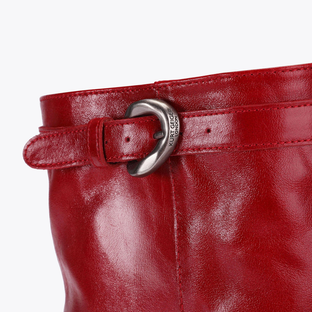Opera Boot in Red Crinkled Finish