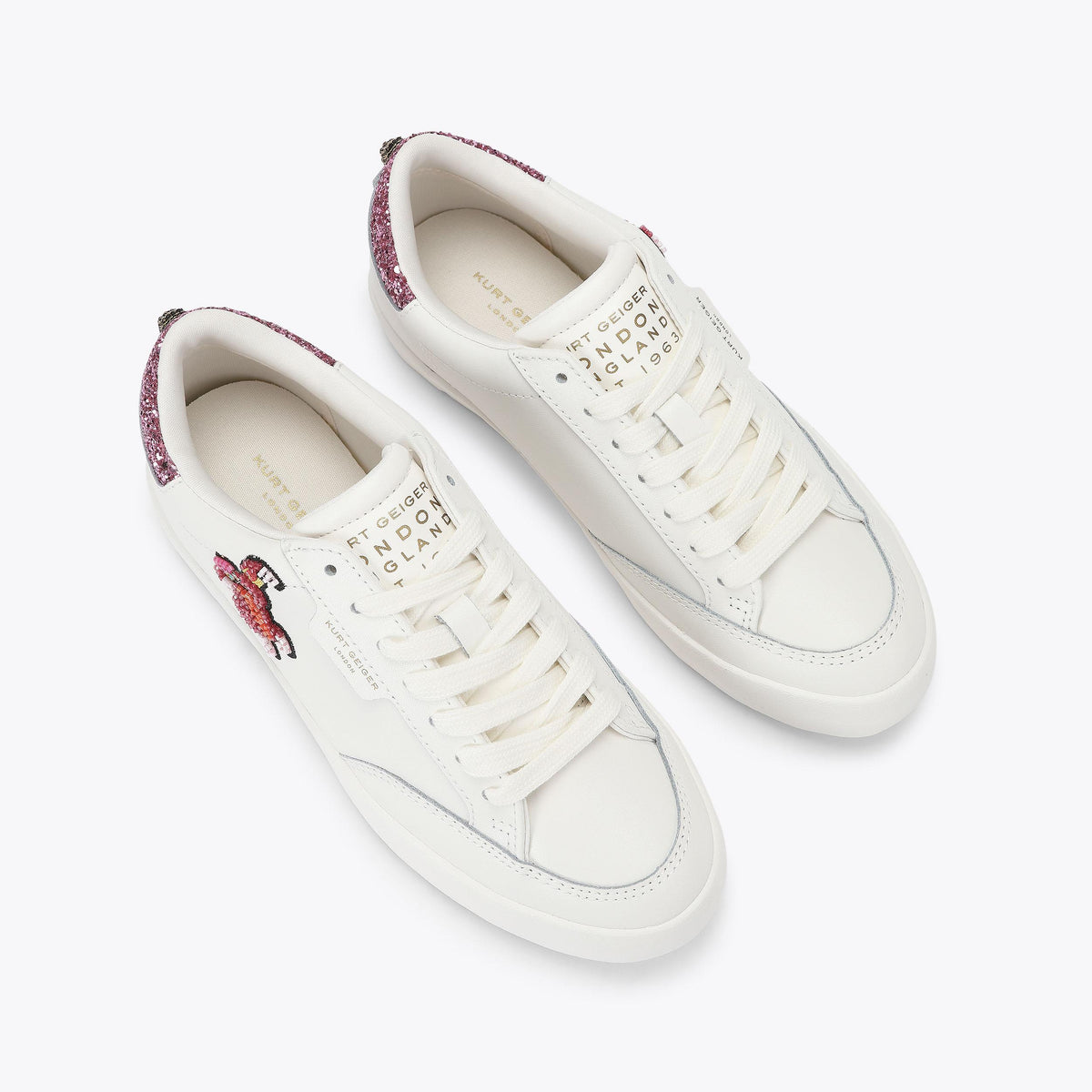 London Patch Sneakers in White Leather