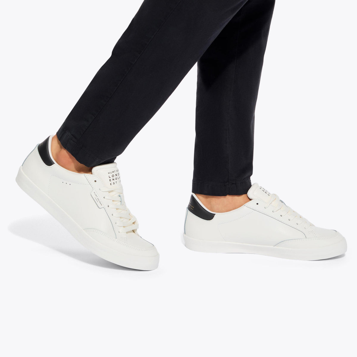 London Stitched Panel Sneaker in White Leather