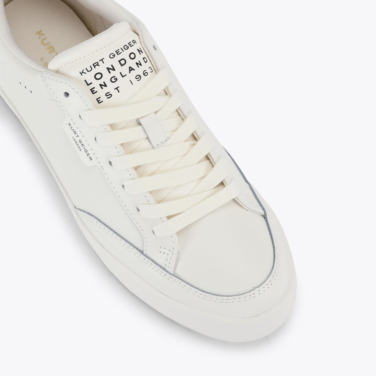 London Stitched Panel Sneaker in White Leather