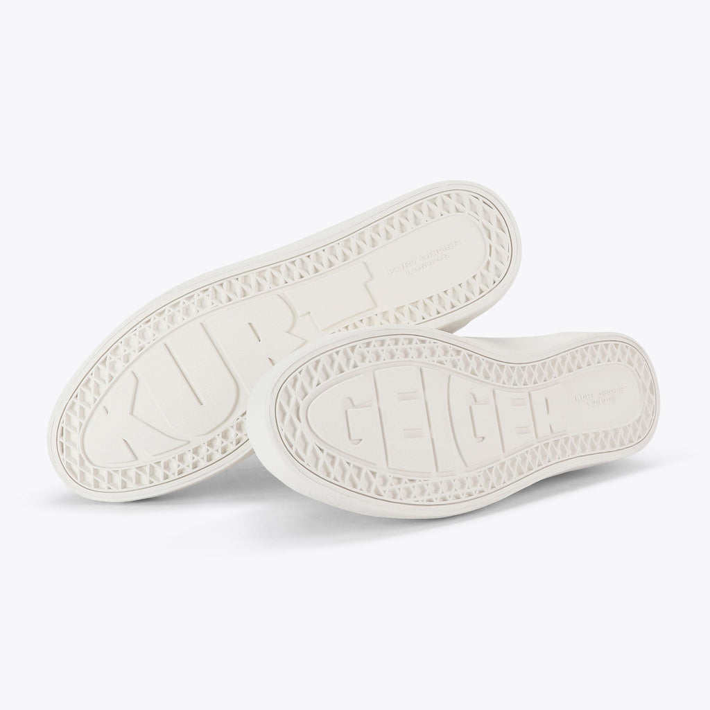 London Stitched Panel Sneaker in White Leather