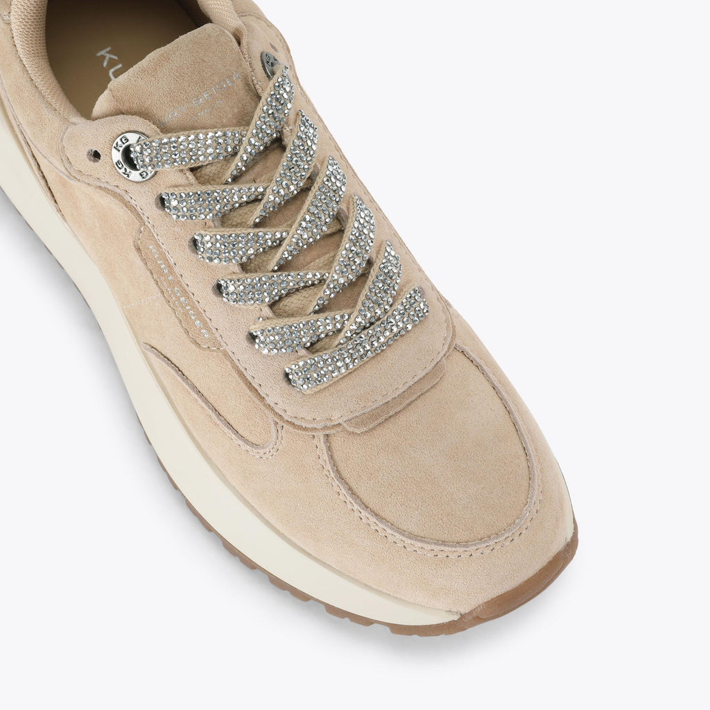 Metro Runner Sneakers in Beige Suede