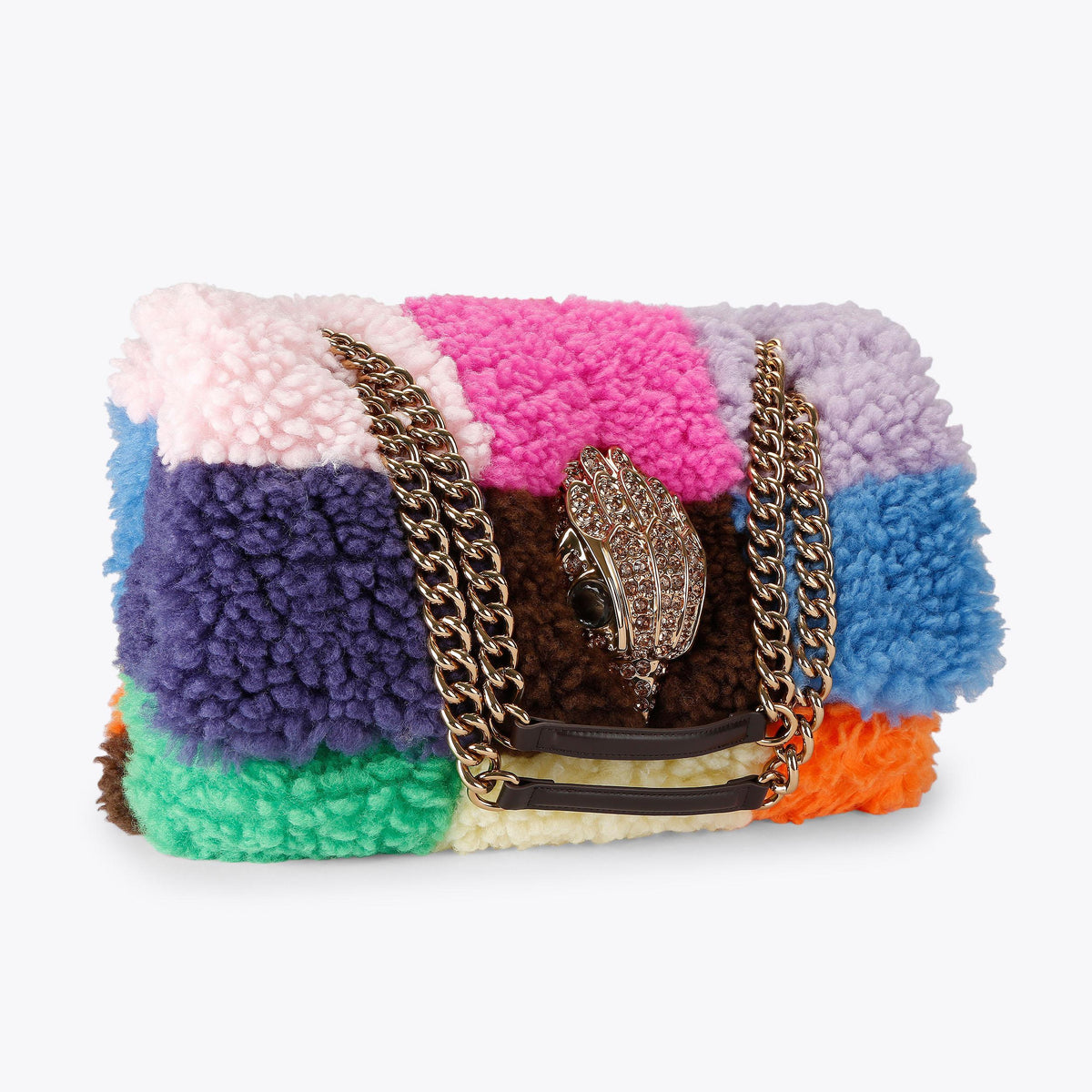 Macro Kensington Faux Fur Shoulder Bag in Multi Colour