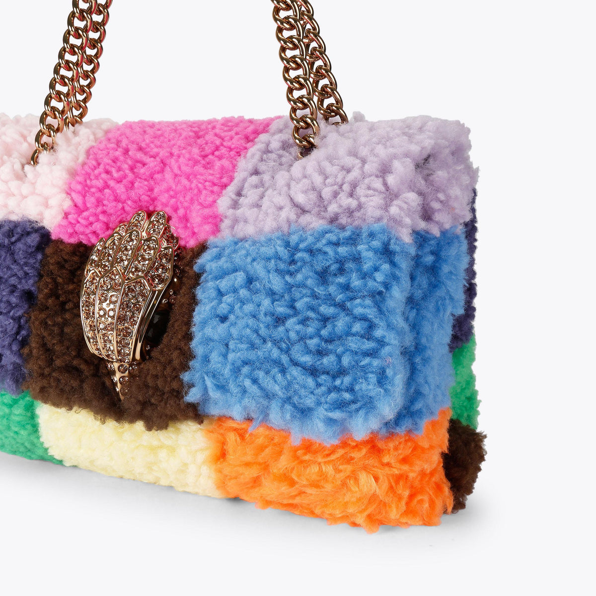 Macro Kensington Faux Fur Shoulder Bag in Multi Colour