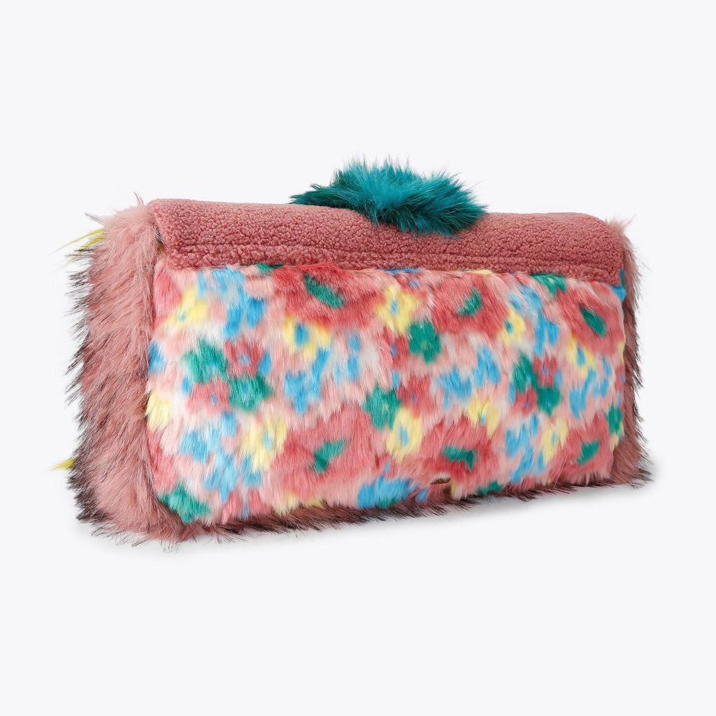 Macro Oxford Eagle Faux Fur Bag in Pink