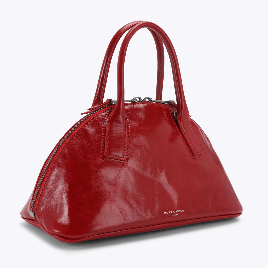Sloane Bowling Shoulder Bag in Red Leather